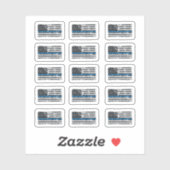 私は青い薄いブルーラインのアメリカ国旗を10xグランジバック シール (シート)