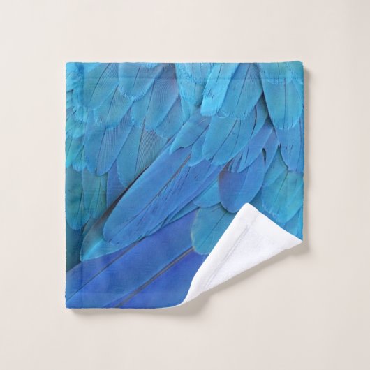 私は青い – オウムの羽を閉じて バスタオルセット (ウォッシュタオル)