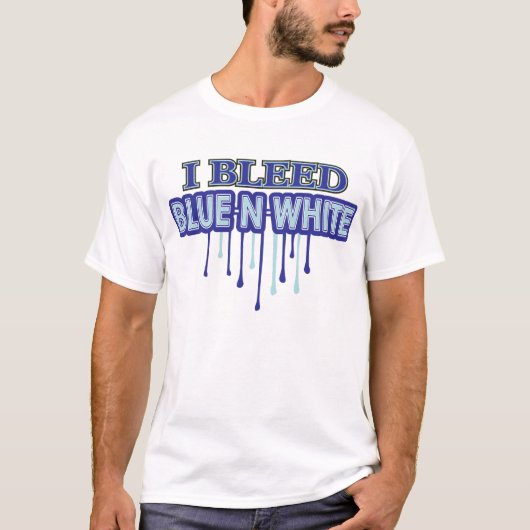 私は青いNの白を出血させます Tシャツ (正面)