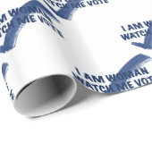 私は青く投票する私を見ている女性 ラッピングペーパー (ロールコーナー)