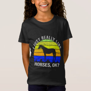 私は青と黄色のTシャツの馬が本当に好き Tシャツ