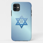 私は青のイスラエル共和国のユダヤ人のダビデの星と立ちます Case-Mate iPhoneケース (裏面)