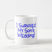 私は青を結婚している私の息子を生き延びました コーヒーマグカップ (左)