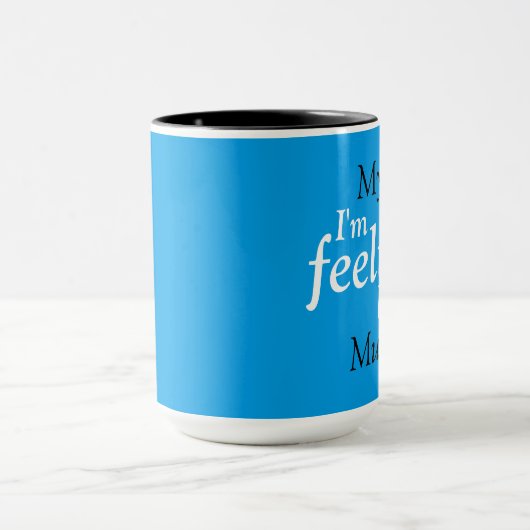 私は青感じだ マグカップ (中央)