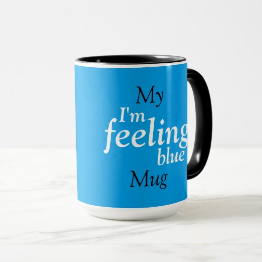 私は青感じだ マグカップ (正面右)