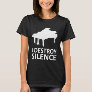 私は静かなピアノをおもしろい破る Tシャツ