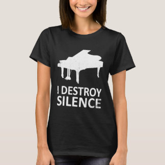 私は静かなピアノをおもしろい破る Tシャツ