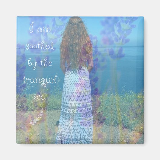 私は静かな海の磁石に癒される マグネット (正面)