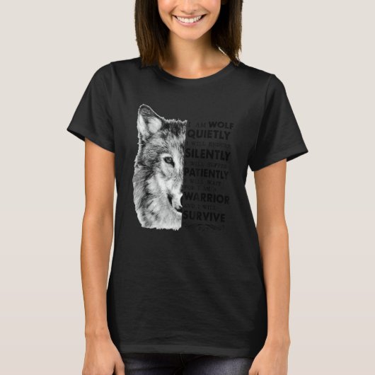 私は静かにオオカミ私は黙って我慢する私は蘇 Tシャツ (正面)