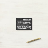 私は非ビデナリーのアメリカおもしろい国旗として識別する ポストイット (デスク上)