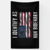 私は非ビデナリーパトリオットアメリカ国旗として識別する 横断幕 (縦)