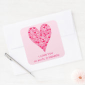 私は非常にあなたが大好きハート小さなハート大きなハート スクエアシール (封筒)