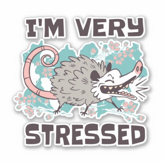 私は非常にストレスのあるおもしろい動物漫画である シール (正面)