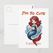 私は非常に可愛い人魚サンダー_コーブ ポストカード (正面/裏面)