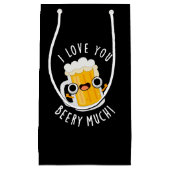 私は非常に多くのパおもしろいンDark BG飲むあなたが大好き スモールペーパーバッグ (正面)