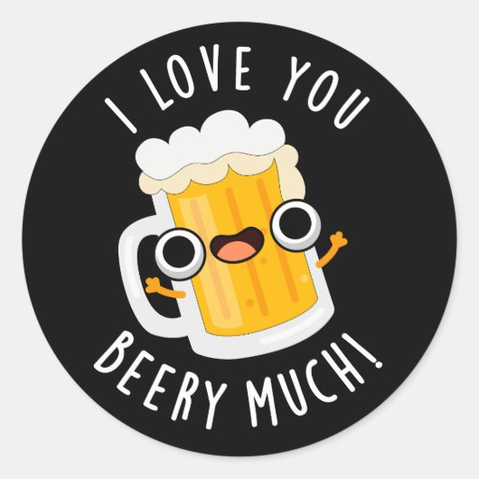 私は非常に多くのパおもしろいンDark BG飲むあなたが大好き ラウンドシール (正面)