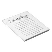 私は非常に忙しだ |白黒スクリプトタイポグラフィ ノートパッド (アングル)