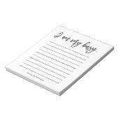 私は非常に忙しだ |白黒スクリプトタイポグラフィ ノートパッド (回転)