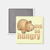 私は非常に空腹なヒッポおもしろい冷凍機の磁石 マグネット (正面/裏面)