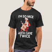 私は非常に素敵なサンタッ来クの大人のおもしろいクリスマス Tシャツ (正面)