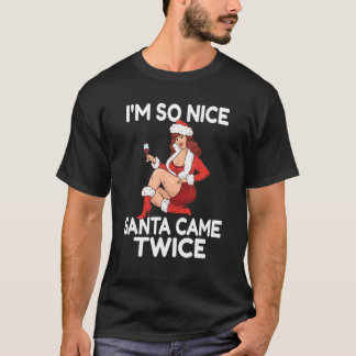 私は非常に素敵なサンタッ来クの大人のおもしろいクリスマス Tシャツ
