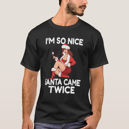 私は非常に素敵なサンタッ来クの大人のおもしろいクリスマス Tシャツ (正面)