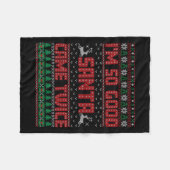 私は非常に良いサンタ来2回- Santa Matching Coup フリースブランケット (正面(横))