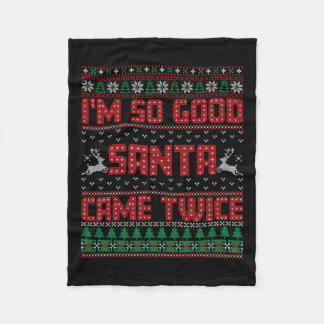 私は非常に良いサンタ来2回- Santa Matching Coup フリースブランケット