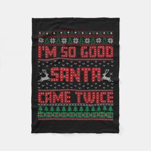私は非常に良いサンタ来2回- Santa Matching Coup フリースブランケット (正面)