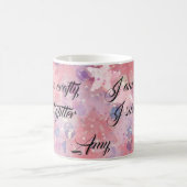 私は非常に高い私は汗グリッターピンクスターマグ コーヒーマグカップ (中央)