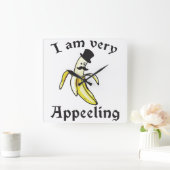 私は非常に魅力的である – Banana Pun スクエア壁時計 (ホーム)