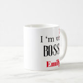 私は非常にbossy/ボスレディの皮肉おもしろい コーヒーマグカップ (正面右)