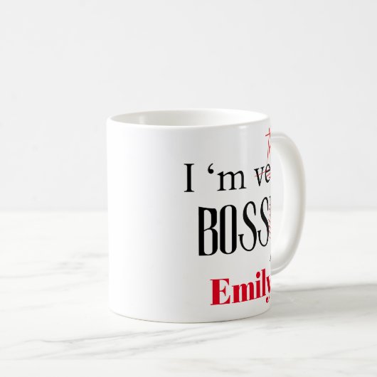 私は非常にbossy/ボスレディの皮肉おもしろい コーヒーマグカップ (正面右)