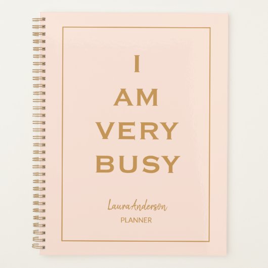 "私は非常忙しに"ピンクと金ゴールドプランナー プランナー手帳 (正面)