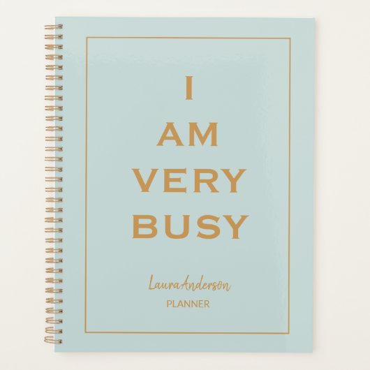 "私は非常忙しに"青と金ゴールドプランナー プランナー手帳 (正面)