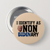 私は非BIDENARYおもしろい バイデン氏ボタンとして認識 缶バッジ (正面&裏面)