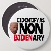 私は非BIDENARYのビッグおもしろいバイデン氏ボタンとして認識 缶バッジ (正面&裏面)