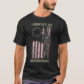 私は非Bidenary銃アメリカの旗の贈り物として識別する Tシャツ (正面)