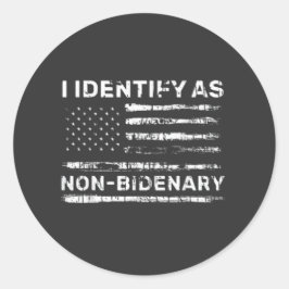 私は非Bidenary、アンチバイデン氏Tシャツとして識別 ラウンドシール