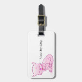 私は革バンドが付いている私の子猫の荷物のラベルを愛します ラゲッジタグ (正面縦)