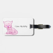 私は革バンドが付いている私の子猫の荷物のラベルを愛します ラゲッジタグ (裏面横)