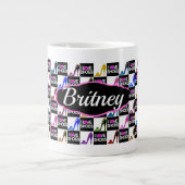 私は靴、スティレット、ハイヒールが大好きパーソナライズされた ジャンボコーヒーマグカップ (正面)