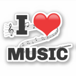 私は音楽が大好き人気があるデザイン シール