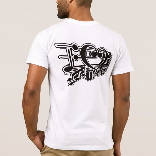 私は音楽が大好き Tシャツ (裏面)