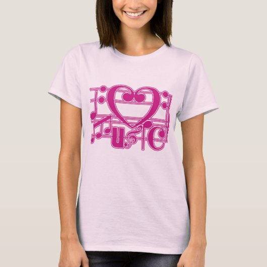 私は音楽が大好き Tシャツ (正面)