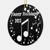 私は音楽で、楽しい休日_ セラミックオーナメント (左)