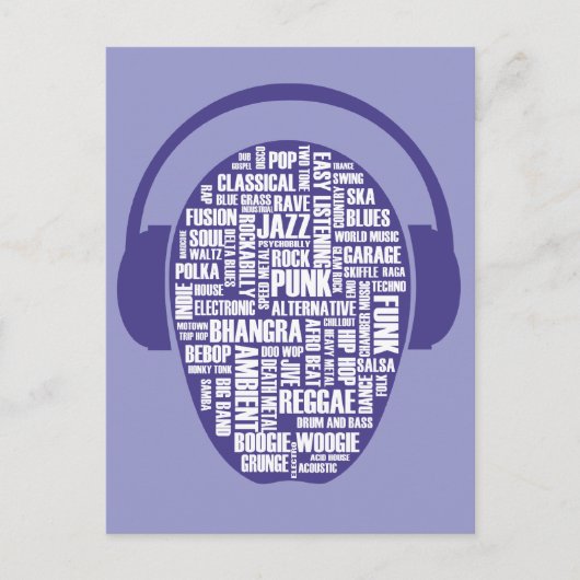 私は音楽はがきが大好きだ ポストカード (正面)