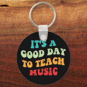 私は音楽を楽しむのに良教えい日だ キーホルダー (正面)