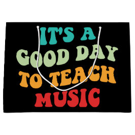 私は音楽を楽しむのに良教えい日だ ラージペーパーバッグ