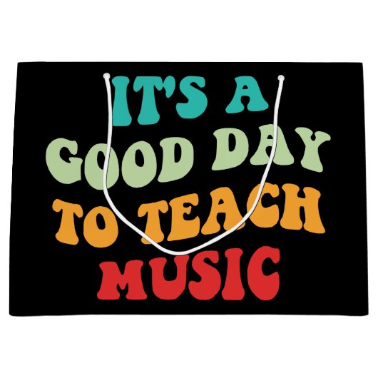 私は音楽を楽しむのに良教えい日だ ラージペーパーバッグ (正面)